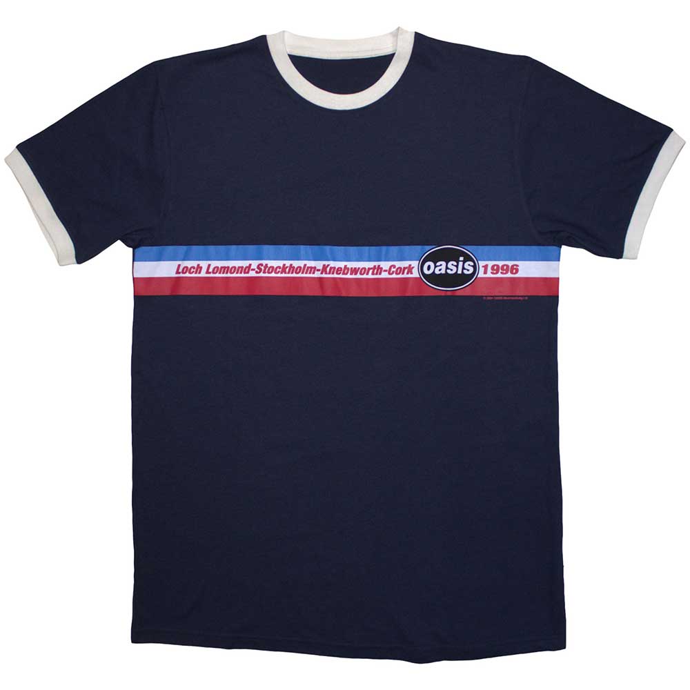 Oasis - 1996 Tour Horizontal Stripes (T-Shirt) - Joco Records