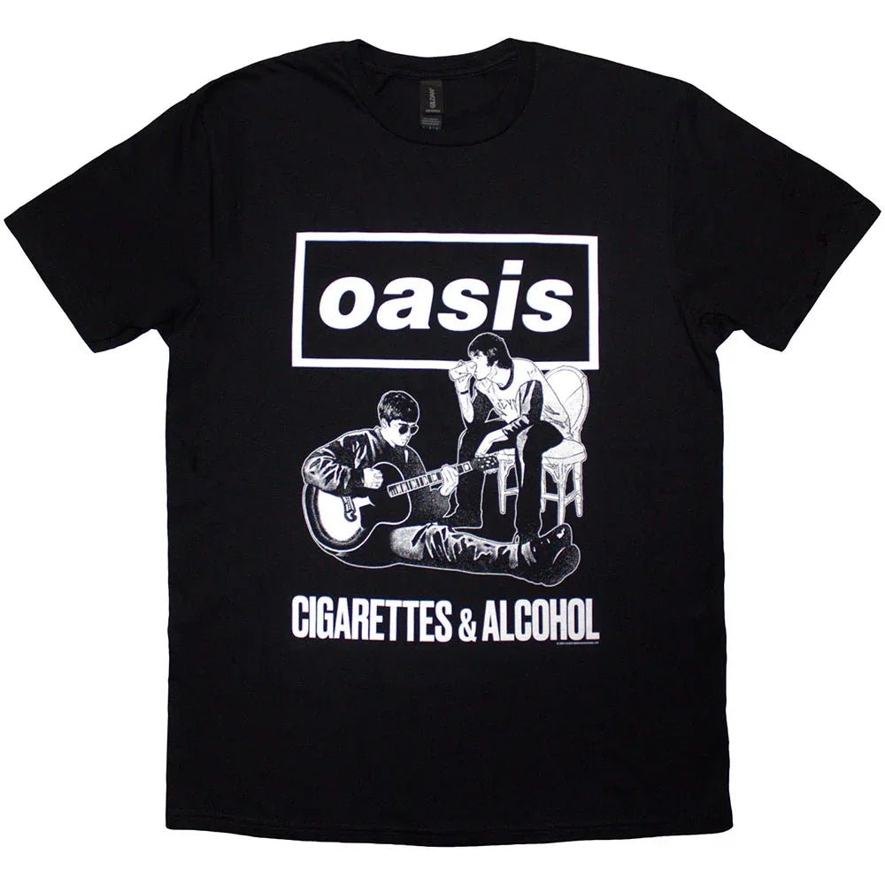 Oasis - Cigarettes & Alcohol Illustration Mono (T-Shirt) - Joco Records