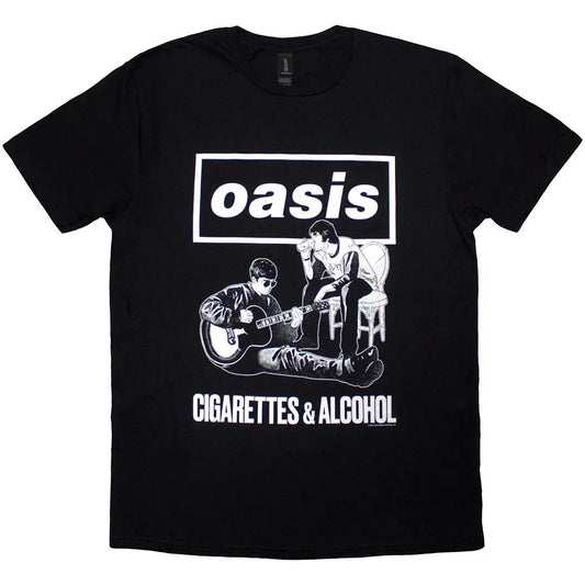 Oasis - Cigarettes & Alcohol Illustration Mono (T-Shirt) - Joco Records