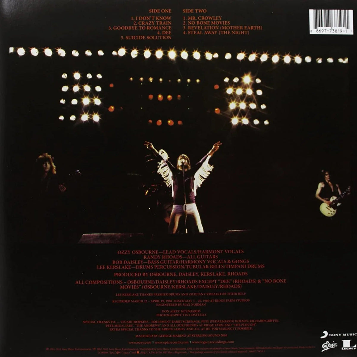Ozzy Osbourne - Blizzard Of Ozz (30th Anniversary, Remastered, 180 Gram) (LP) - Joco Records