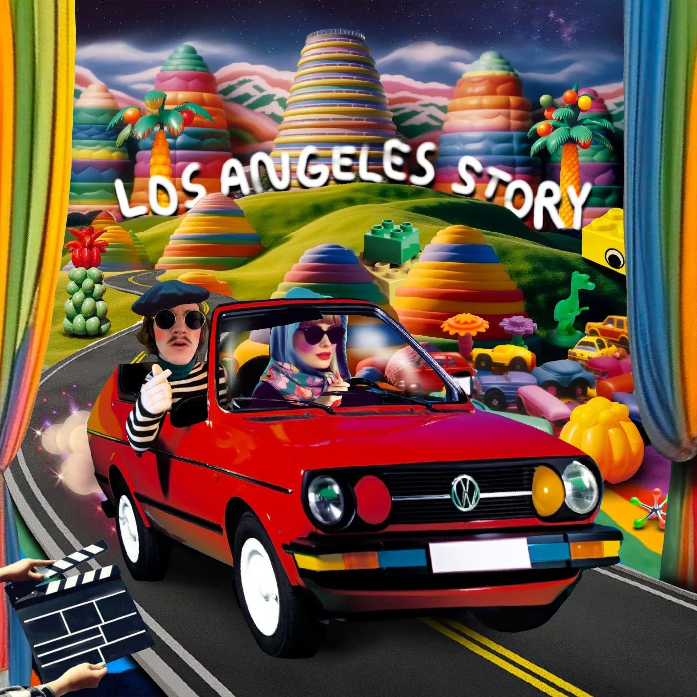 Paul + Kate Bollinger Cherry - Los Angeles Story (Clear W/ Red And Black Swirl Vinyl) (12-Inch Single) - Joco Records