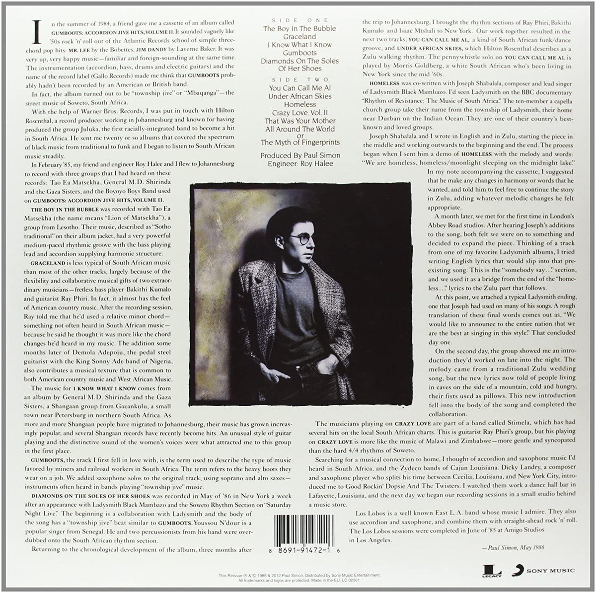 Paul Simon - Graceland - 25th Anniversary Edition (Limited Edition, 180 Gram) (LP) - Joco Records