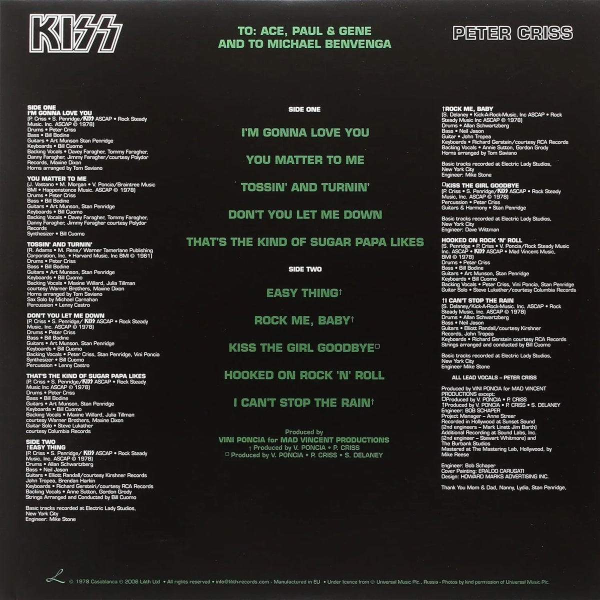 Peter Criss (Kiss)- Peter Criss (Limited Edition, Picture Disc) (LP) - Joco Records