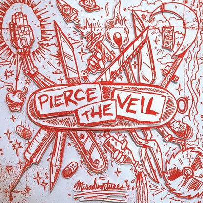 Pierce the Veil - Misadventures (Indie Exclusive, Color Vinyl, Red, Silver) (LP) - Joco Records