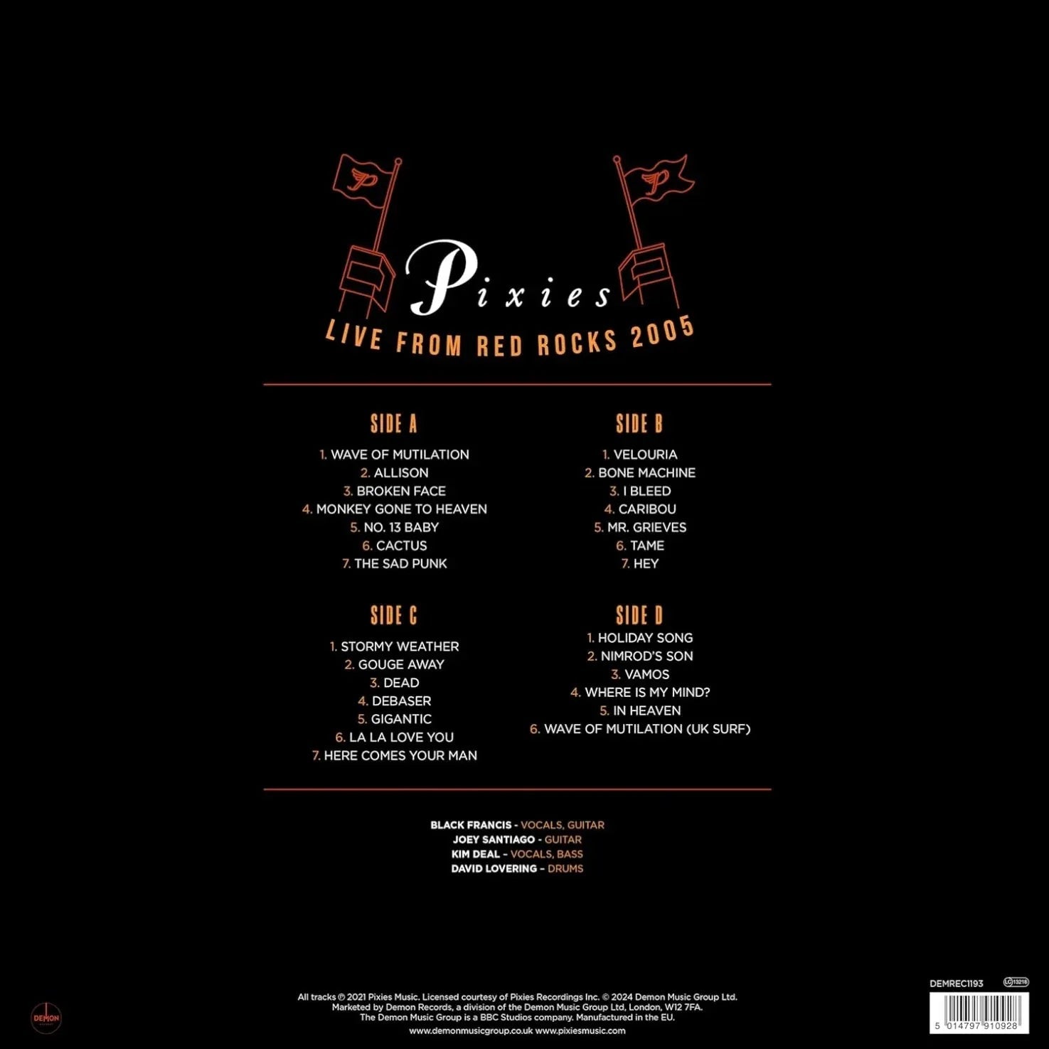 Pixies - Live From Red Rocks 2005 (RSD 2024 Exclusive, Orange Marble Vinyl) (2 LP) - Joco Records
