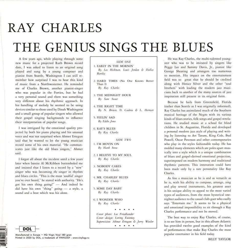 Ray Charles - The Genius Sings The Blues (Limited Edition Import, Green Vinyl) (LP) - Joco Records
