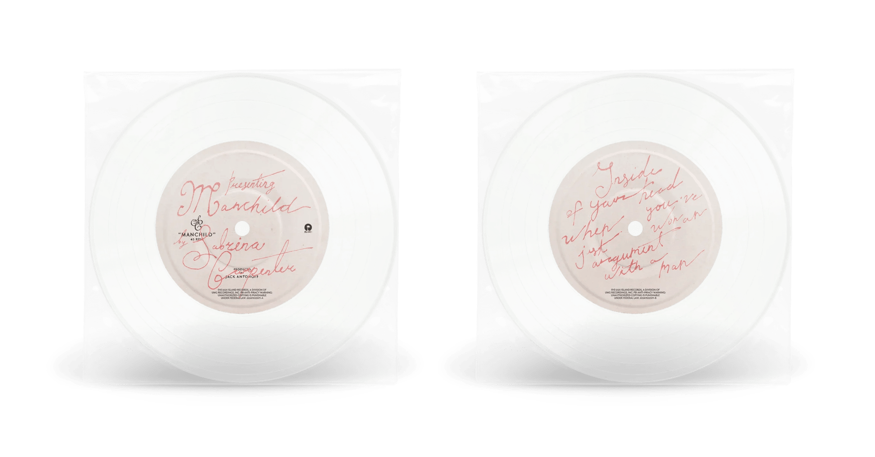 Sabrina Carpenter - Manchild (Clear 7" Single) (LP) - Joco Records