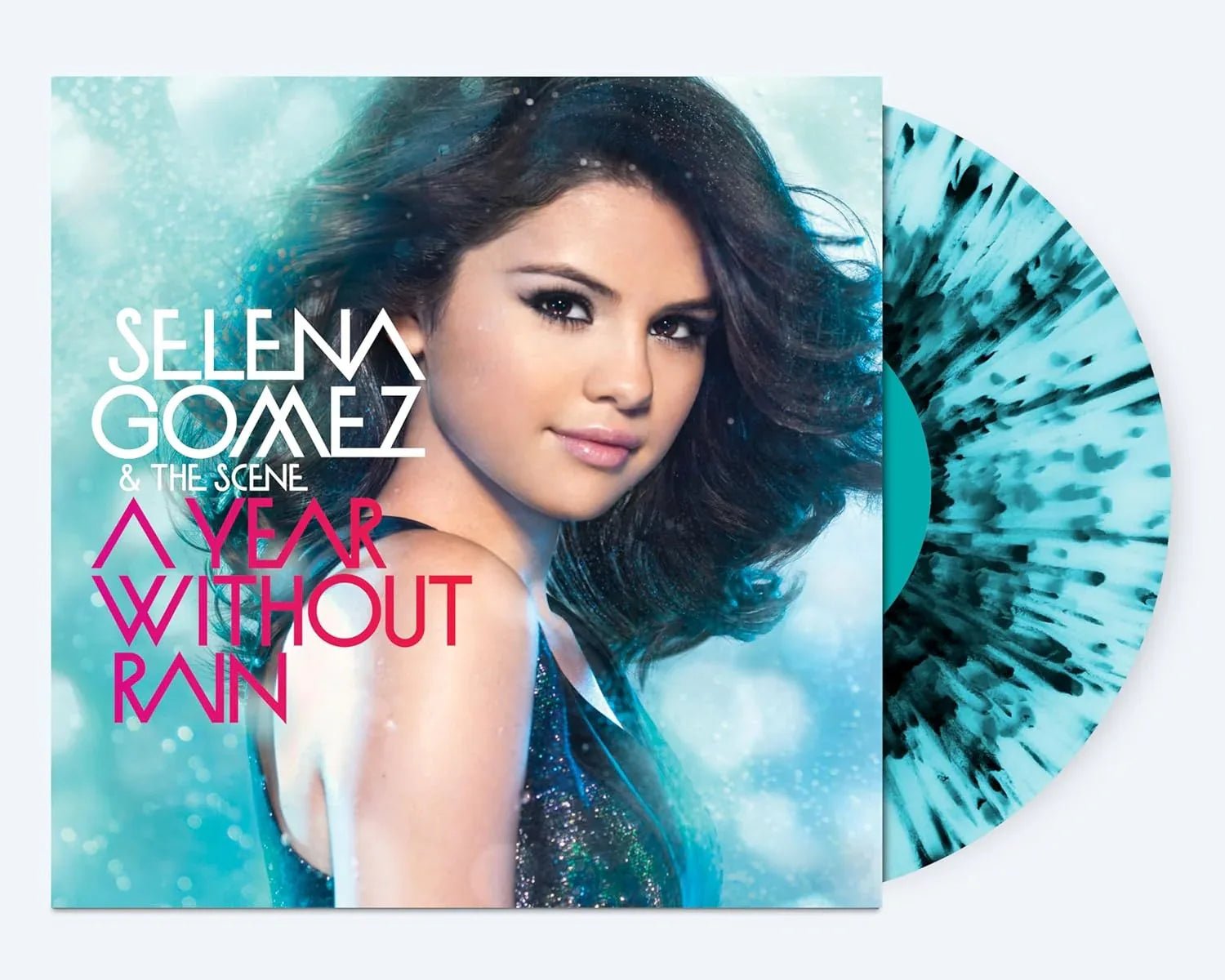 Selena Gomez & the Scene - A Year Without Rain (Limited Edition, Transparent Ice, Blue & Black Splatter Color Vinyl) (LP) - Joco Records