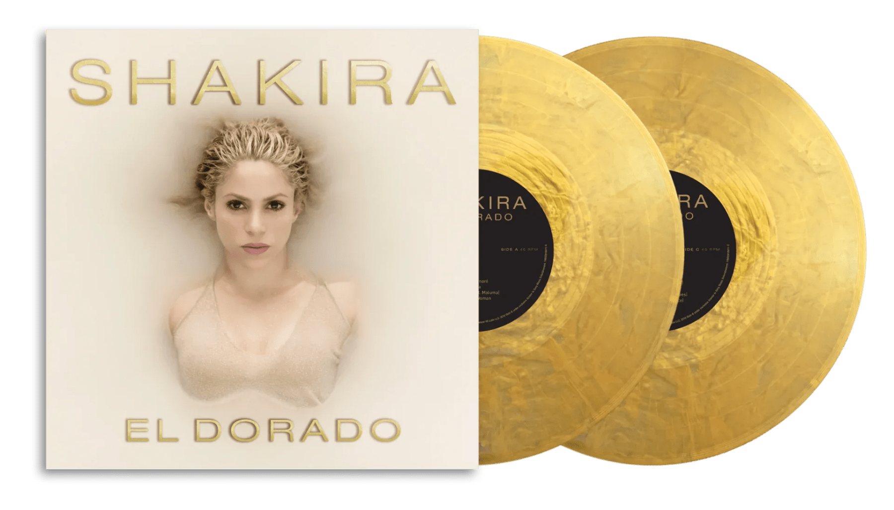 Shakira - El Dorado (Limited Edition, 45 RPM, Metallic Gold Vinyl) (2 LP) - Joco Records