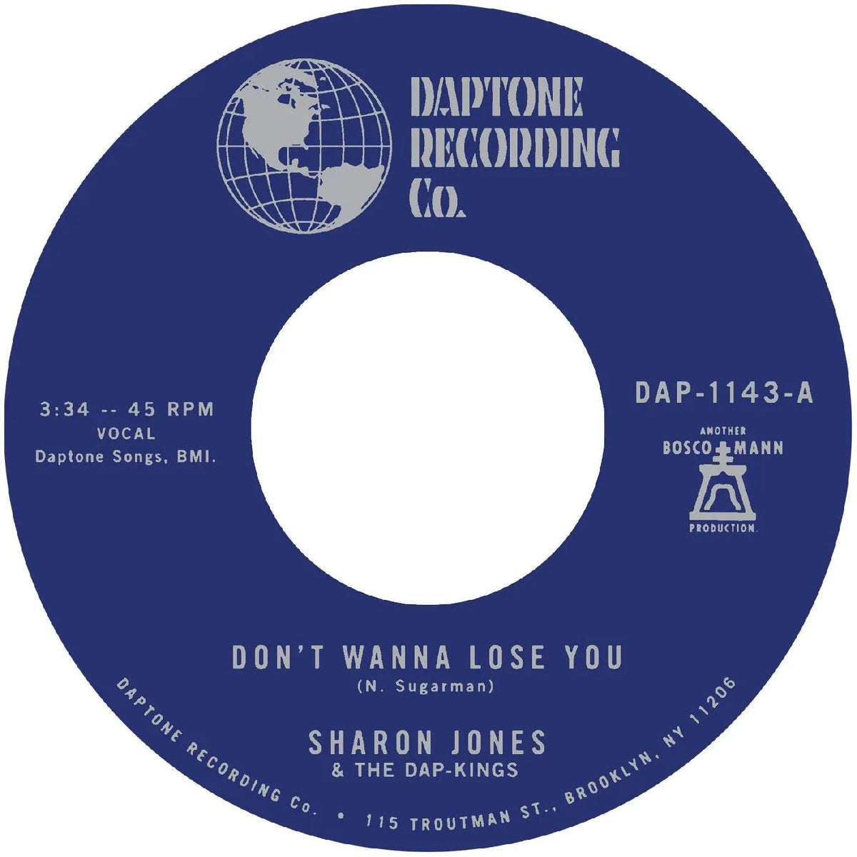 Sharon Jones & the Dap-Kings - Don't Want To Lose You B/W Don't Give A Friend A Number (7-Inch Single) (7-Inch Single) - Joco Records
