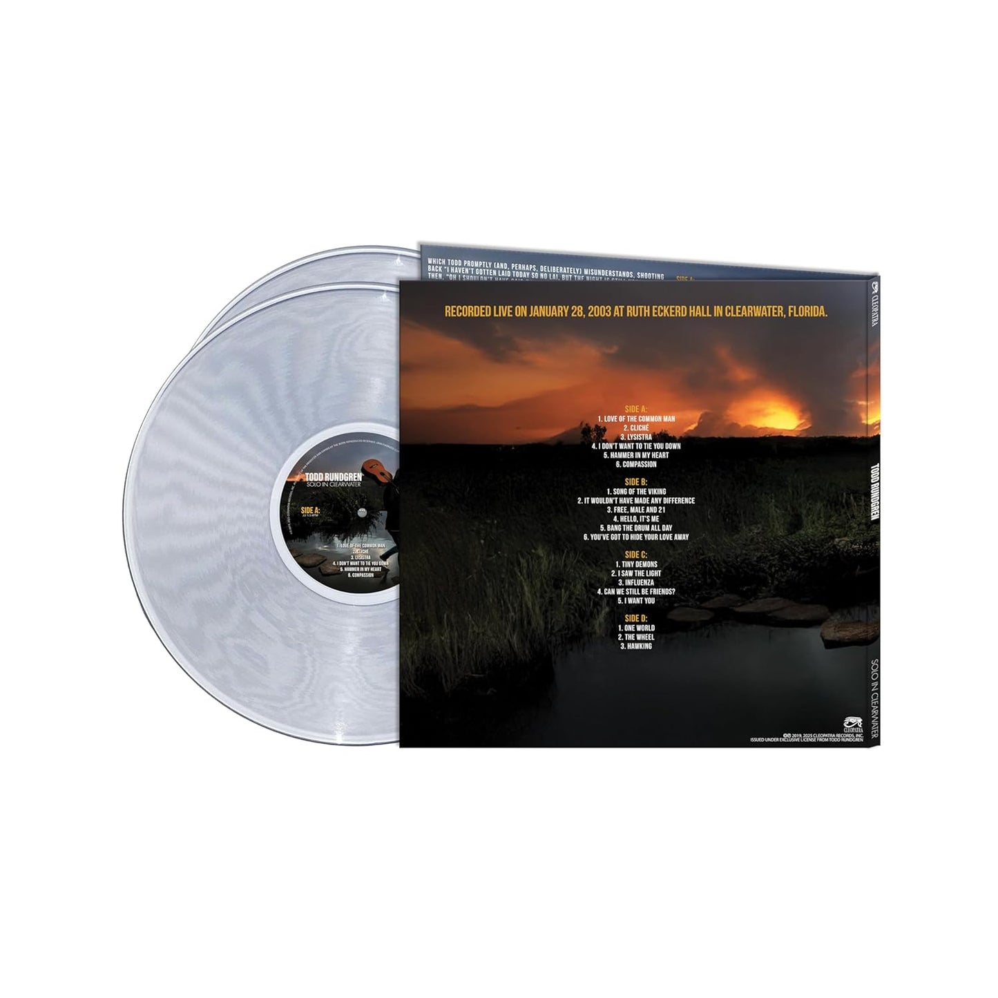 Todd Rundgren - Solo In Clearwater (Limited Edition, Clear Vinyl) (2 LP)