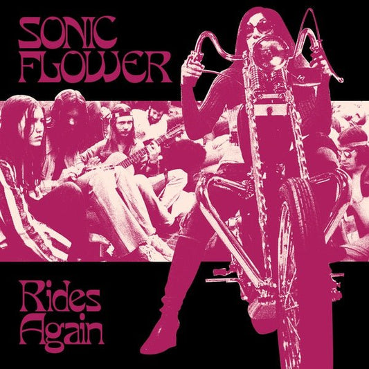 Sonic Flower - Rides Again (Alternate Cover) (White & Black & Pink Striped Vinyl) (LP) - Joco Records