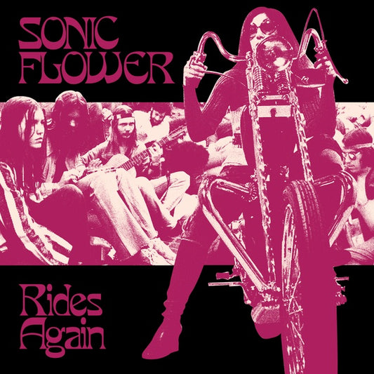 SONIC FLOWER - Rides Again (Alternate Cover) (White/Black/Pink Striped Vinyl)