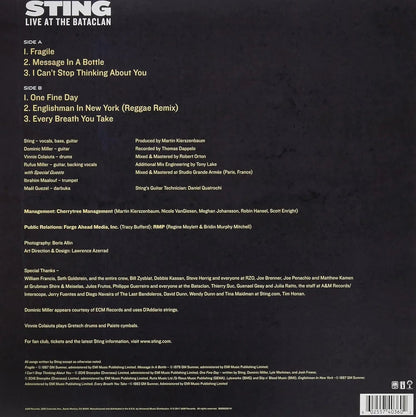 Sting - Live At The Bataclan (RSD Exclusive Release) (LP) - Joco Records