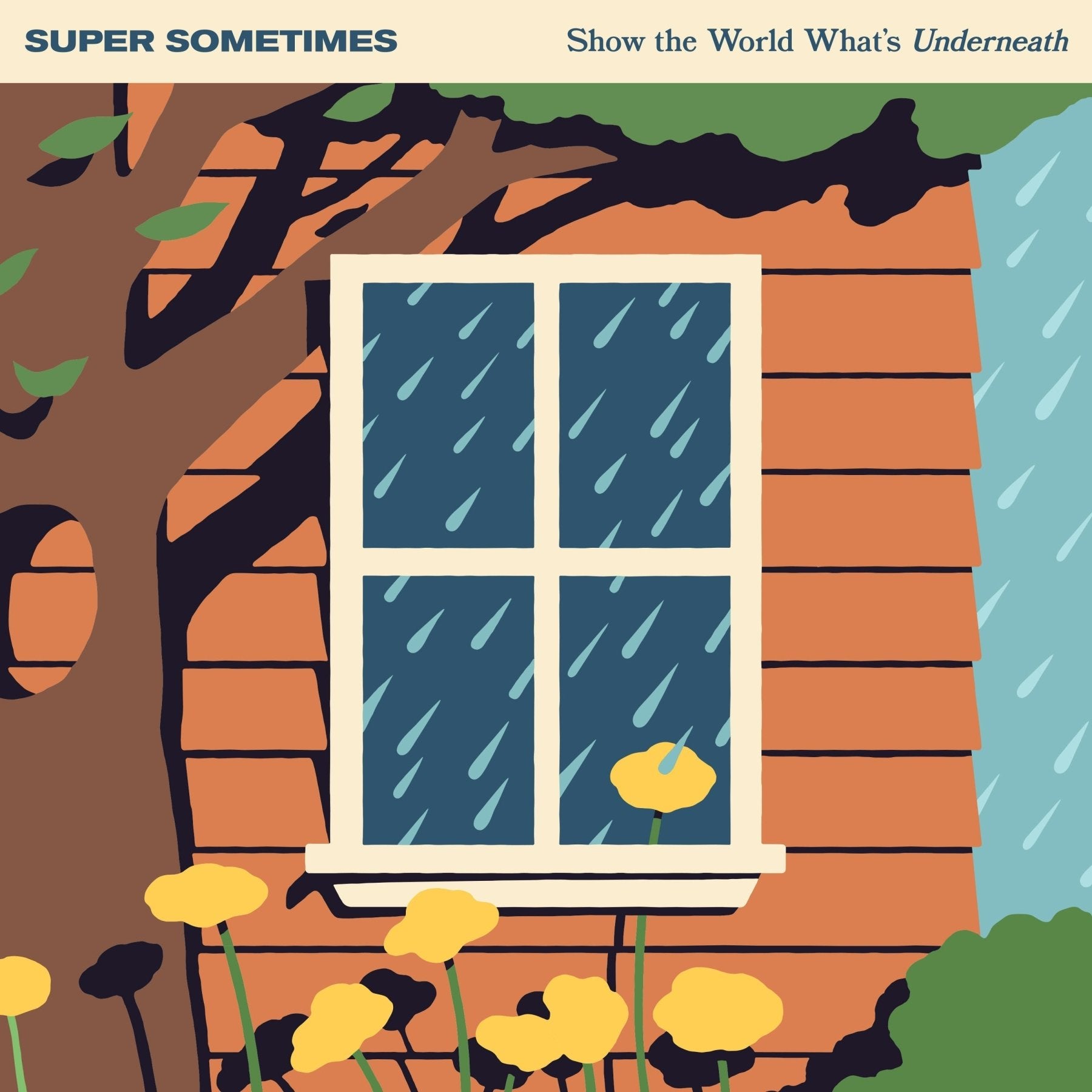 Super Sometimes - Show The World What’S Underneath (Indie Exclusive) (Half Milky Clear & Half Orange & White Splatter Vinyl) (Vinyl) - Joco Records