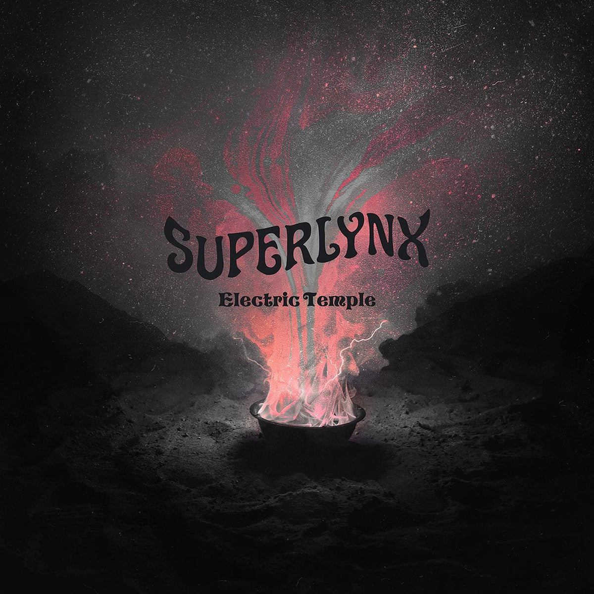 Superlynx - Electric Temple (Black With White Splatter Vinyl) (Vinyl) - Joco Records