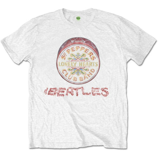The Beatles - Flowers Logo & Drum (T-Shirt) - Joco Records