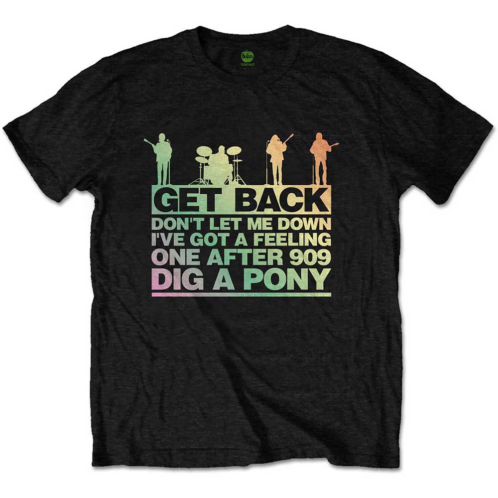 The Beatles - Get Back Gradient - Band Text Tee (T-Shirt) - Joco Records