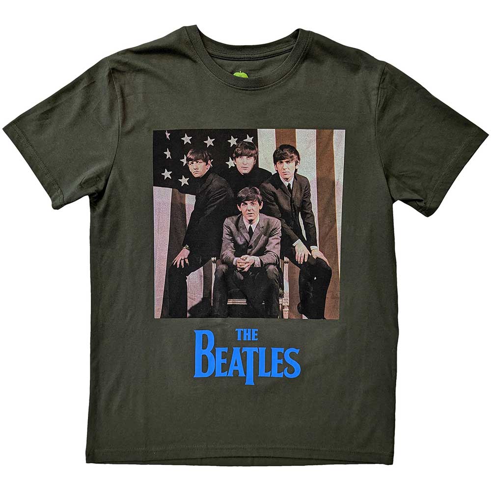 The Beatles - US Flag Photo (T-Shirt) - Joco Records