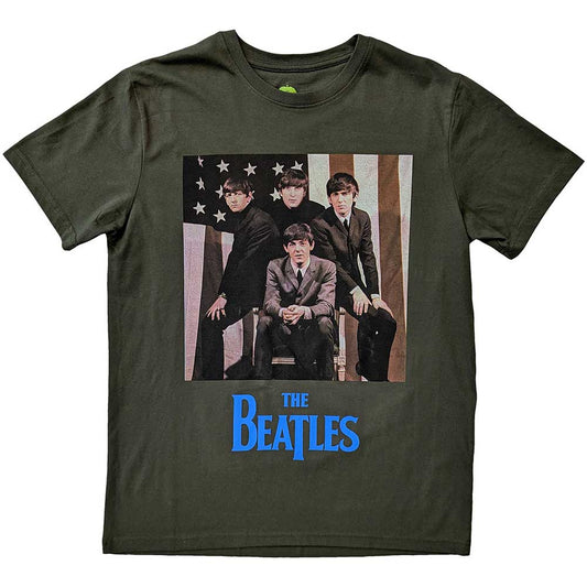 The Beatles - US Flag Photo (T-Shirt) - Joco Records