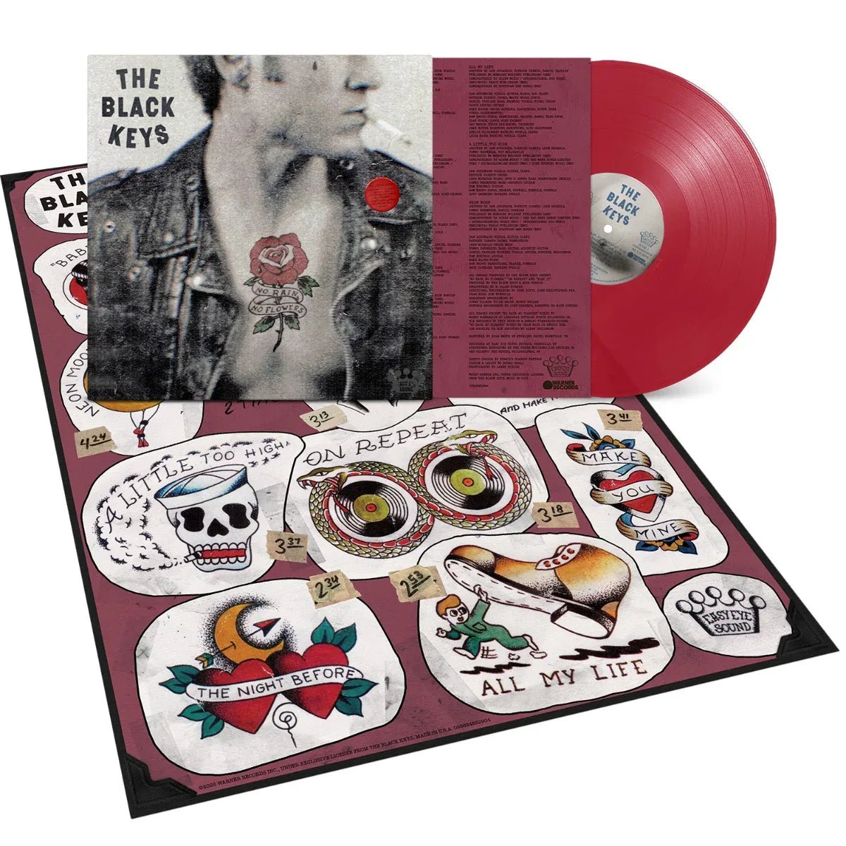 The Black Keys - No Rain, No Flowers (Indie Exclusive) (Ruby Red Vinyl) (Poster) (LP) - Joco Records