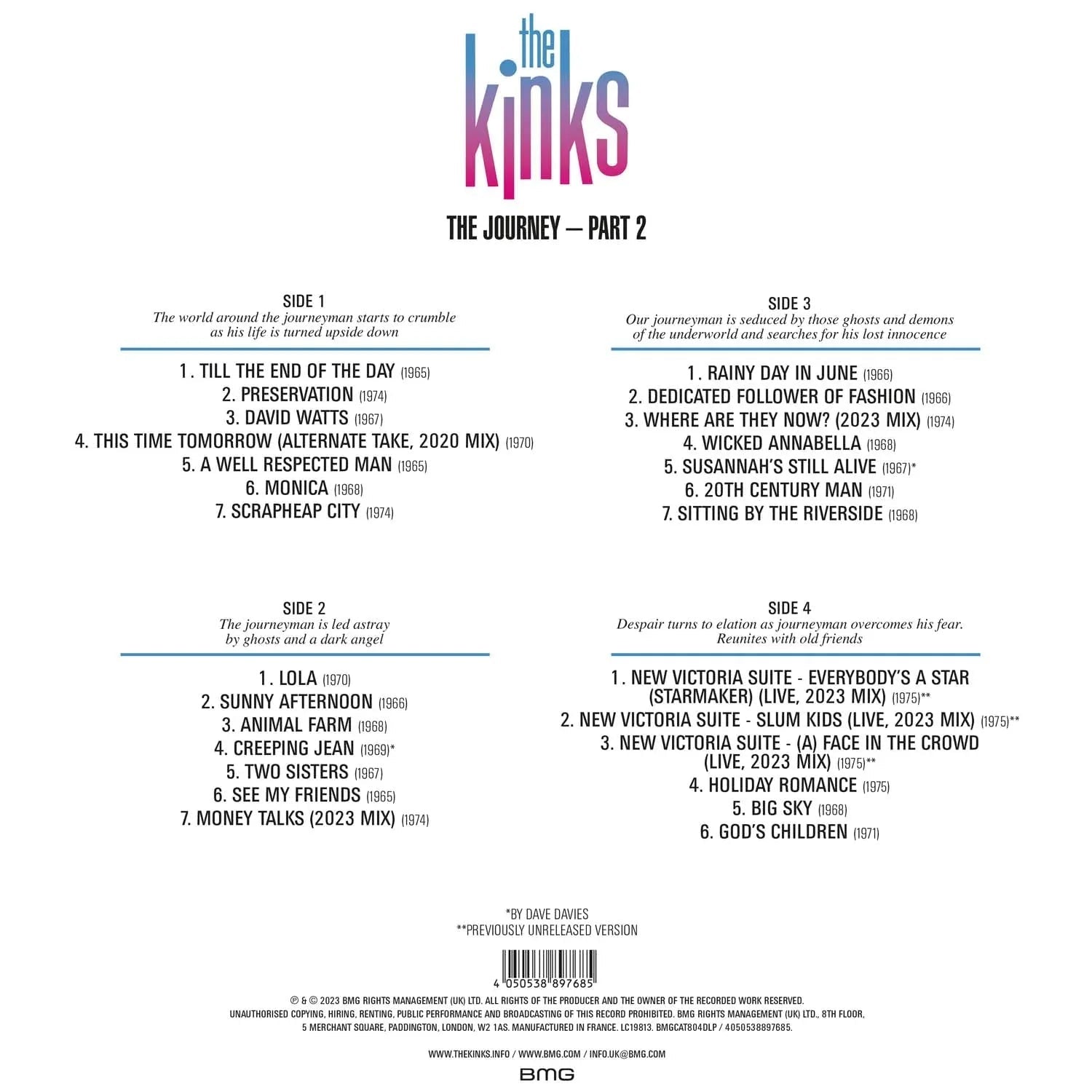 The Kinks - The Journey - Pt. 2 (2 LP) - Joco Records