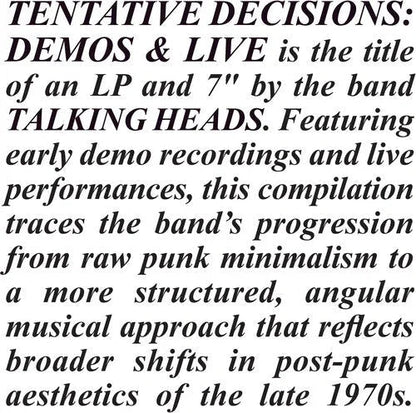 The Talking Heads - Tentative Decisions: Demos & Live (With Bonus 7") (LP) - Joco Records