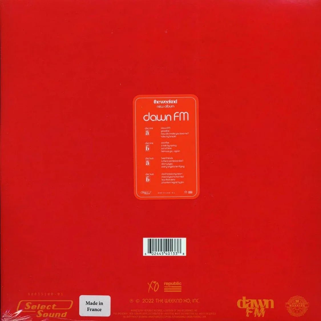 The Weeknd - Dawn FM (Collector's Edition 03, Alternate Cover Art) (2 LP) - Joco Records