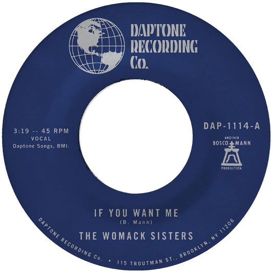 The Womack Sisters - If You Want Me B/W I Just Don't Want You (To Say Goodbye) (7-Inch Single) - Joco Records