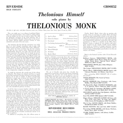 Thelonious Monk - Thelonious Himself (Original Jazz Classics Series) (180 Gram) (LP) - Joco Records