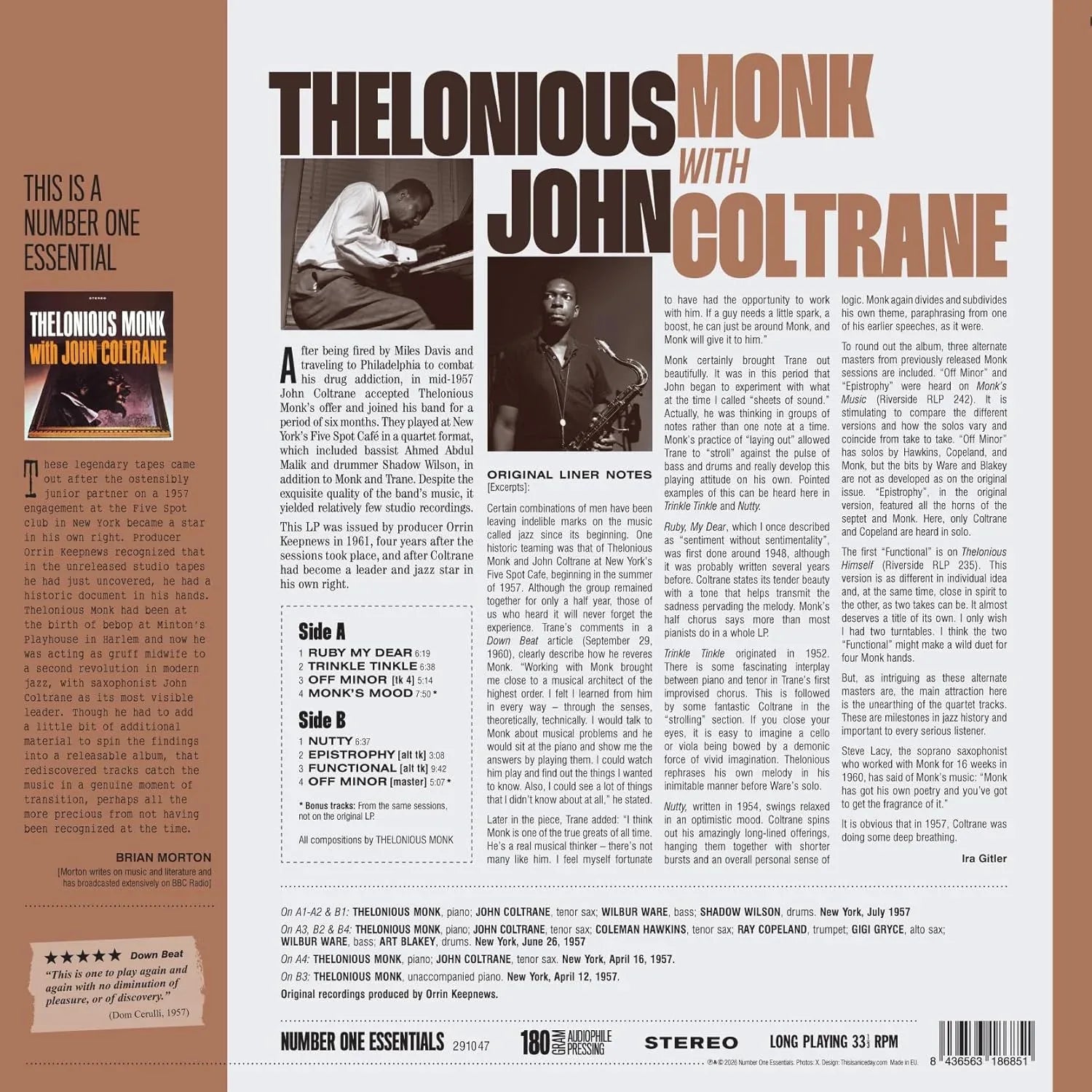 Thelonious Monk with John Coltrane - Thelonious Monk With John Coltrane (Limited Edition, 180 Gram Vinyl with Bonus Tracks) (Import)