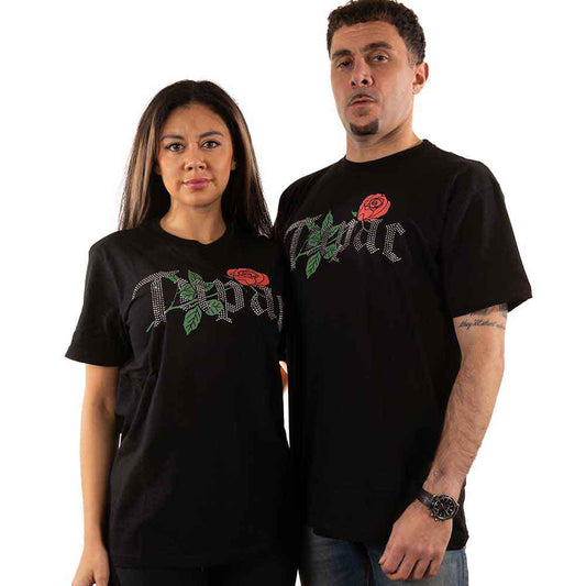 Tupac - Rose Logo (T-Shirt)