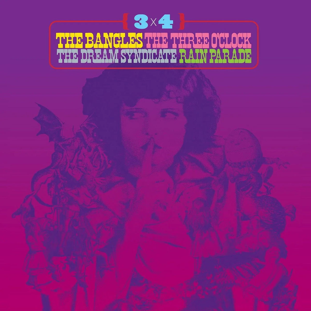 Various Artists - 3 X 4: The Bangles, The Three O'Clock, The Dream Syndicate, Rain Parade (2 LP) - Joco Records