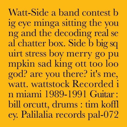 Watt - Recorded In Miami 1989 - 1991 (LP) - Joco Records