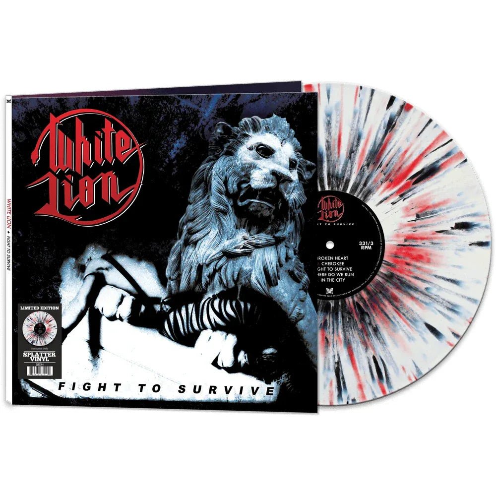 White Lion - Fight To Survive (Limited Edition, White, Black & Red Splatter Vinyl) (LP) - Joco Records