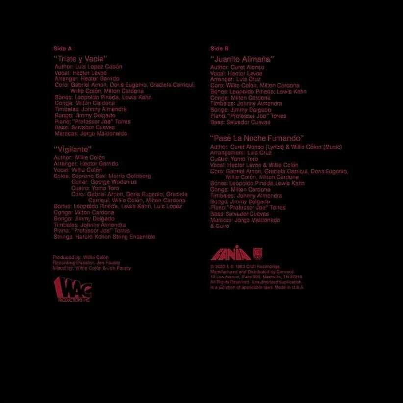 Willie Colón - Vigilante (LP) - Joco Records