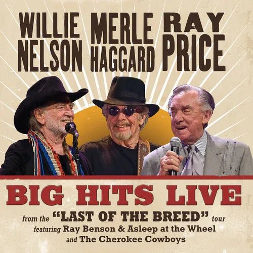 Willie Nelson, Merle Haggard & Ray Price - Big Hits Live From The Last Of The Breed Tour (Indie Exclusive, Translucent Maroon Color Vinyl) (LP) - Joco Records