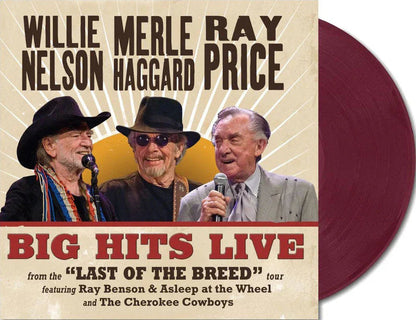 Willie Nelson, Merle Haggard & Ray Price - Big Hits Live From The Last Of The Breed Tour (Indie Exclusive, Translucent Maroon Color Vinyl) (LP) - Joco Records