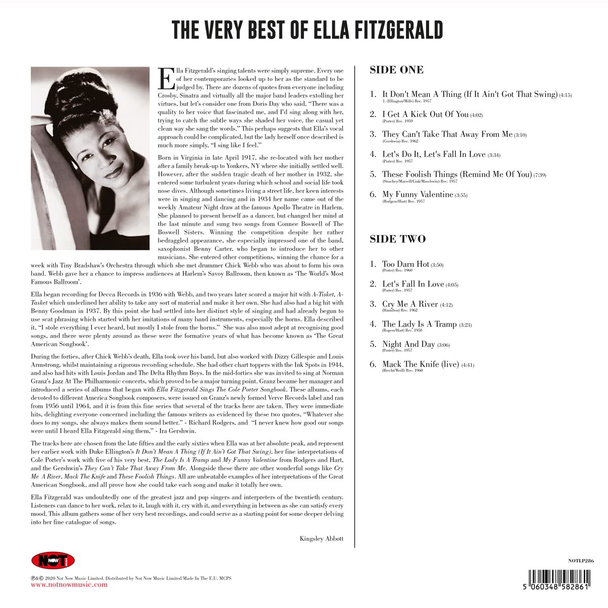 Ella Fitzgerald - The Very Best Of (Limited Edition Import, 180 Gram, Blue Vinyl) (LP) - Joco Records
