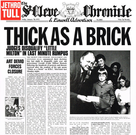 Jethro Tull - Thick As A Brick (Remastered, 180 Gram) (LP) - Joco Records