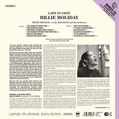 Billie Holiday - Lady In Satin (Limited Edition Import, Includes Bonus CD, 180 Gram) (LP) - Joco Records