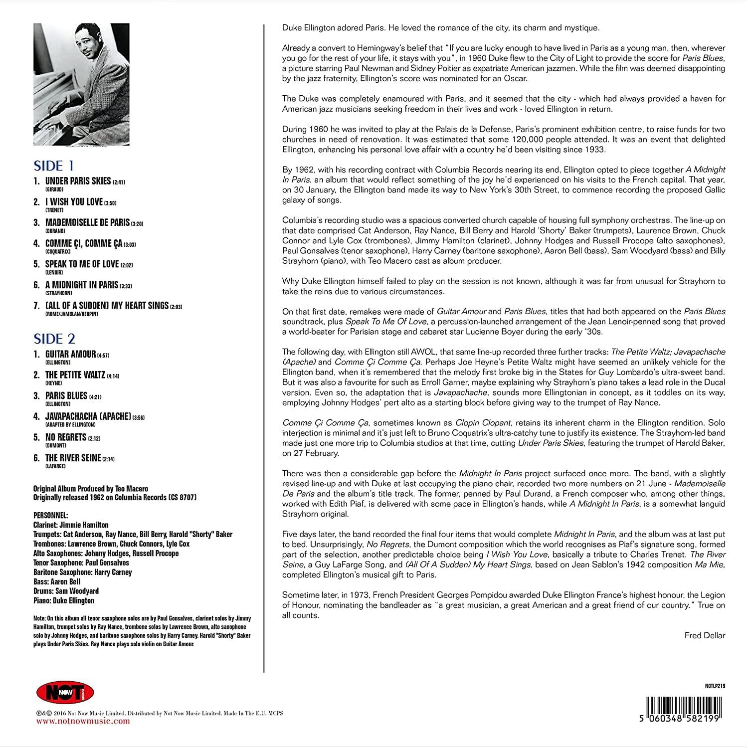 Duke Ellington - Midnight In Paris (Limited Import, 180 Grams) (LP) - Joco Records