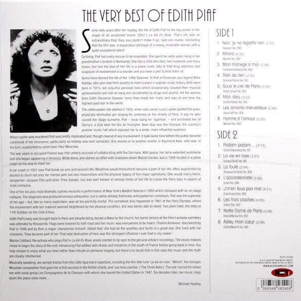 Edith Piaf - The Very Best Of (Limited Import, 180 Grams, Clear Vinyl) (LP) - Joco Records