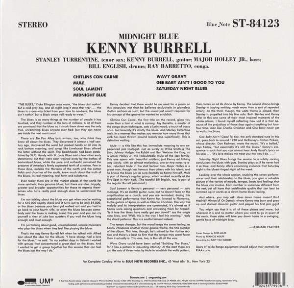 Kenny Burrell - Midnight Blue (Blue Note Classic Vinyl Edition) (Remastered, 180 Gram) (LP) - Joco Records