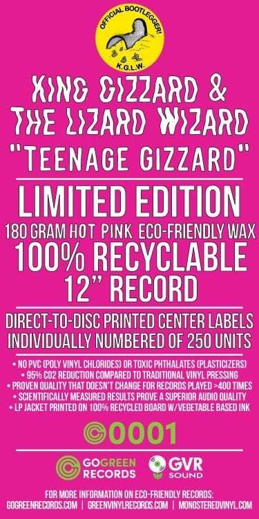 King Gizzard & The Lizard Wizard - Teenage Gizzard (Exclusive, Eco-Friendly & 100% Recyclable, 180 Gram, Hot Pink Vinyl) (LP) - Joco Records