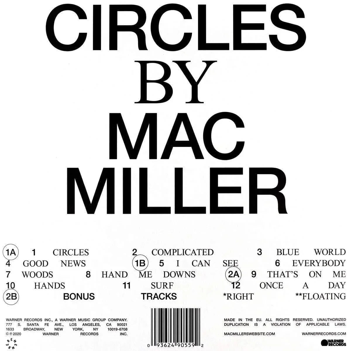 Mac Miller - Circles (Limited, Poster, Clear Vinyl) (2 LP) - Joco Records