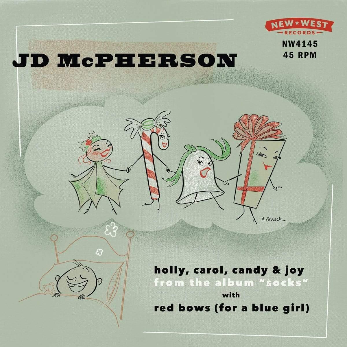 Mcpherson, Jd - Holly, Carol, Candy & Joy / Red Bows (For A Blue Girl) (Snow Globe Color Vinyl) - Joco Records