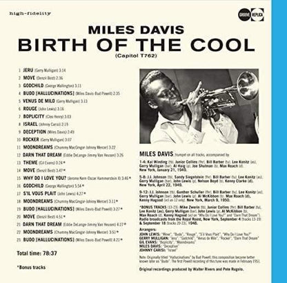 Miles Davis - Birth Of The Cool (Limited Edition Import, Includes Bonus Tracks, 180 Gram) (LP) - Joco Records