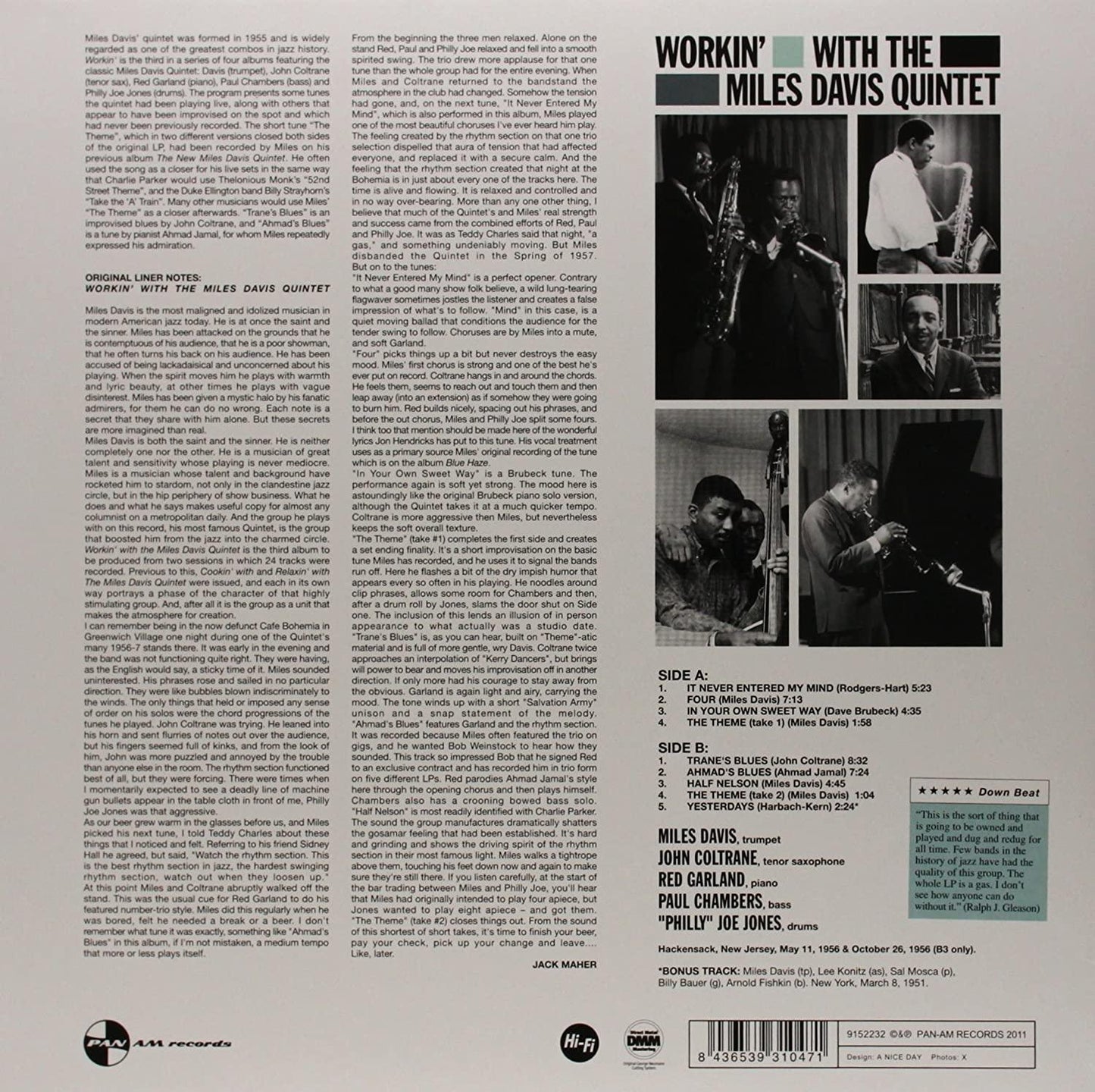 Miles Davis - Workin' With The Miles Davis Quintet (Import, 180 Gram) (LP) - Joco Records