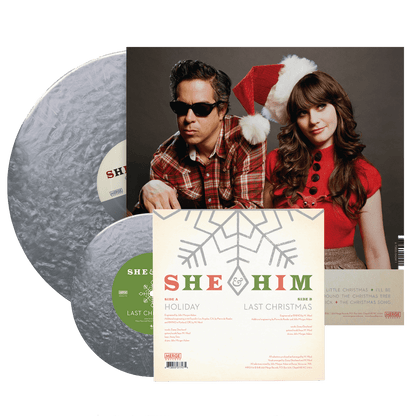 She & Him - A Very She & Him Christmas (10th Anniversary Deluxe Edition, Bonus 7", Metallic Silver Vinyl) (2 LP) - Joco Records